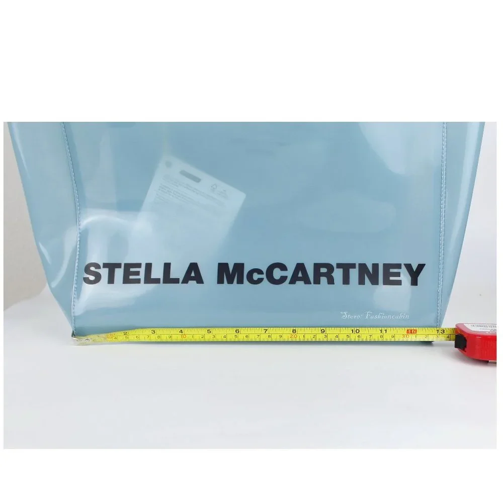 NWT Stella McCartney Blue Clear Logo PVC Tote, Blue